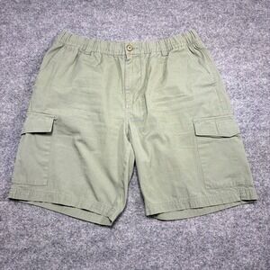Tommy Bahama Mens Relax Cargo Shorts Olive Green Elastic Waist Cotton Sz.L M0872